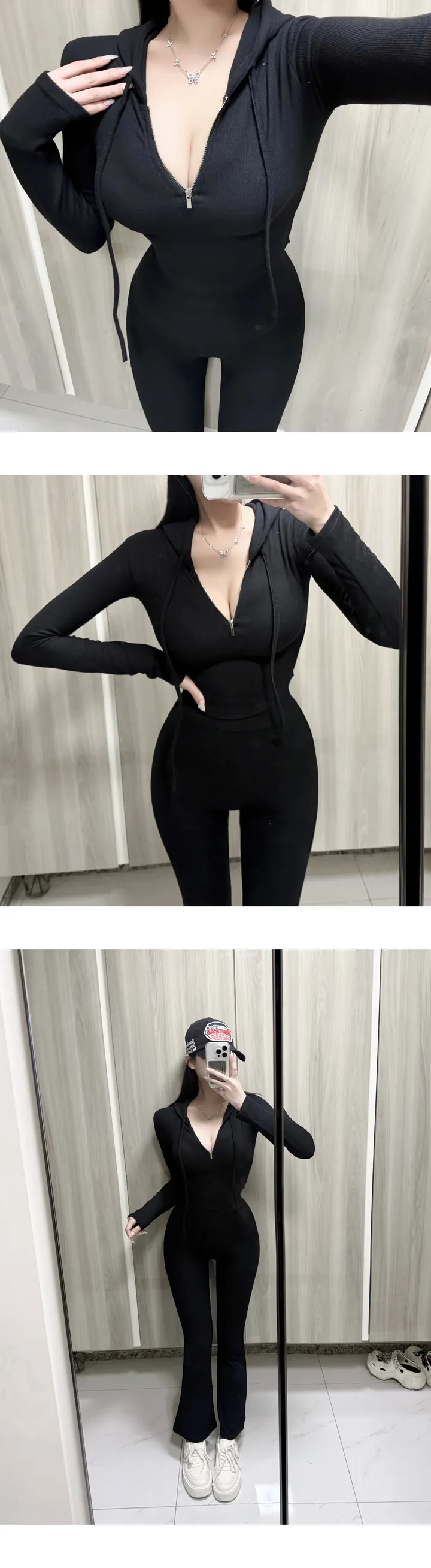 3c 루나 크롭 반집업 부츠컷 set 상세 이미지 10