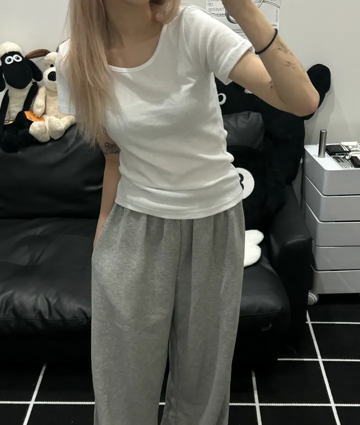 [🎀누적판매 2천장🎀] Butter slimfit u-neck short sleeve T 버터 슬림핏 유넥 반팔티 상세 이미지 8