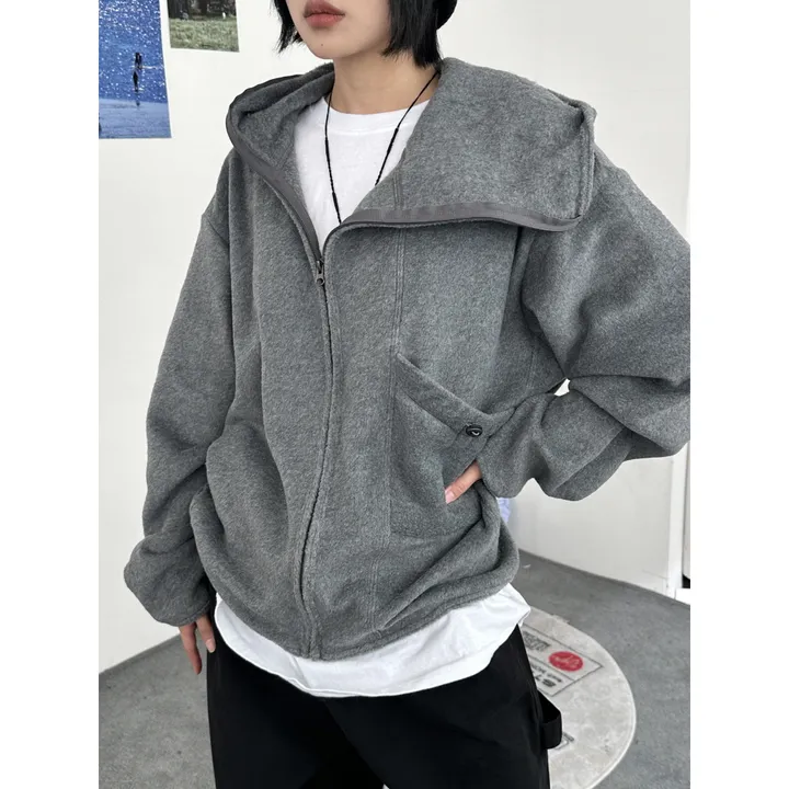 [UNISEX]히든 더 플리스 후리스 바라클라바 후드 포켓 스트링 포인트 집업(3color/3-5일 여유주문) 상세 이미지 24