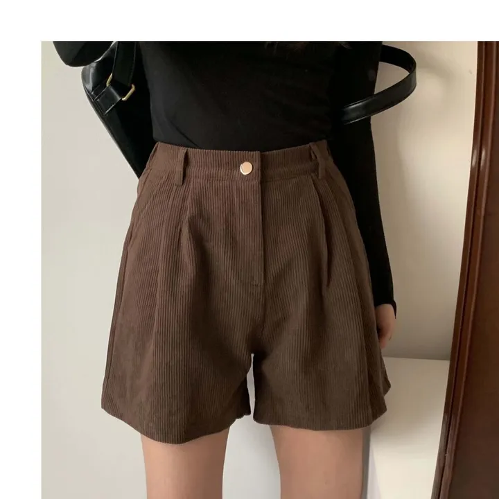 핀턱 코듀로이 뒷밴딩 골덴 하프팬츠 반바지 봄 가을 겨울 상세 이미지 9
