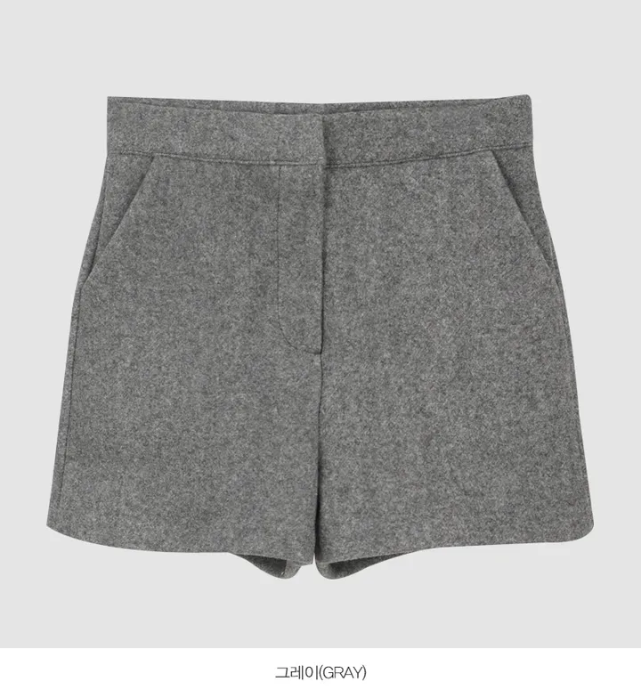 [당일배송][자체제작] 로빌 울10% 숏팬츠 -5 color (하객룩/데이트룩/모직/반바지/주머니/지퍼/하이웨스트/바지/키작녀/아담녀) 상세 이미지 10