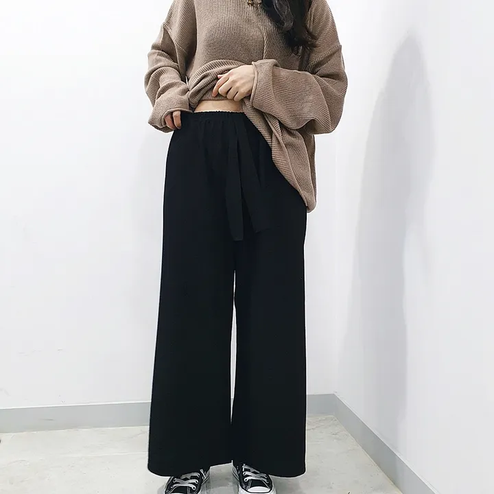 (55~99) 빅사이즈 오버핏 밴딩 와이드 팬츠 상세 이미지 10