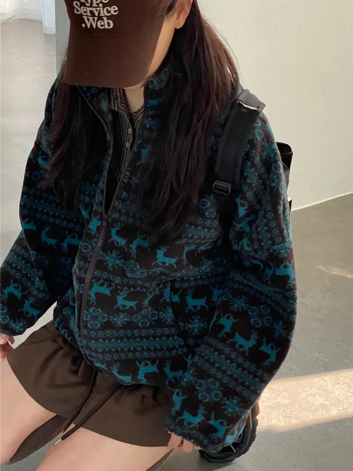 (~28얼리할인/국내고퀄) 디어 후리스 스트링 집업 상세 이미지 18