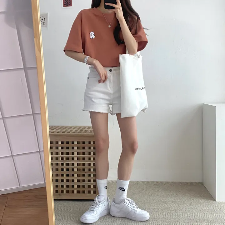 [묶음 할인/꾸안꾸] 귀여운 흰둥이 패치 반팔티 5color 상세 이미지 24