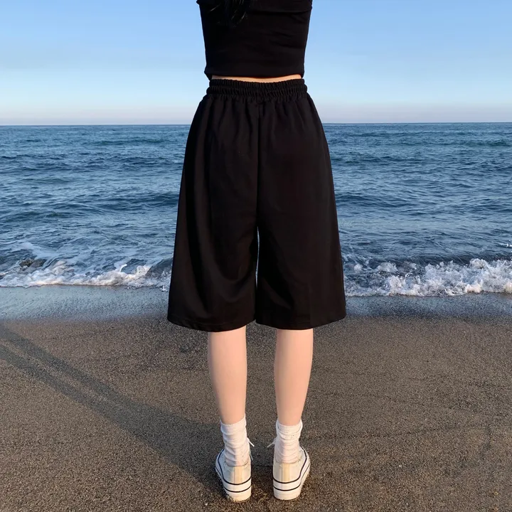 [핏보장🖤/L-XL] 발리 버뮤다 원턱 밴딩 와이드 숏 허리밴딩 트레이닝 팬츠 바지 키작녀 키큰녀 빅사이즈 남녀공용 상세 이미지 31