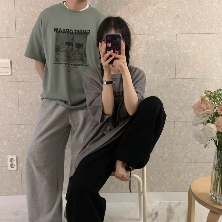 [남자105까지/남녀공용] 4color 오버핏 픽쳐 레터링 반팔 티셔츠 상세 이미지 15