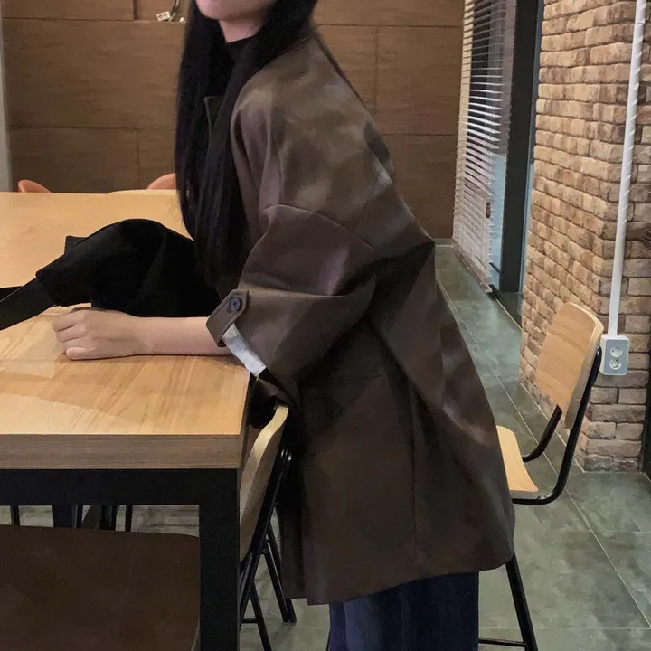 [힙덮는기장감~/블랙 당일출고🎉] 자체제작 #크치Made 오디너리 롤업 오버핏 하프 레더자켓 - jk 상세 이미지 86
