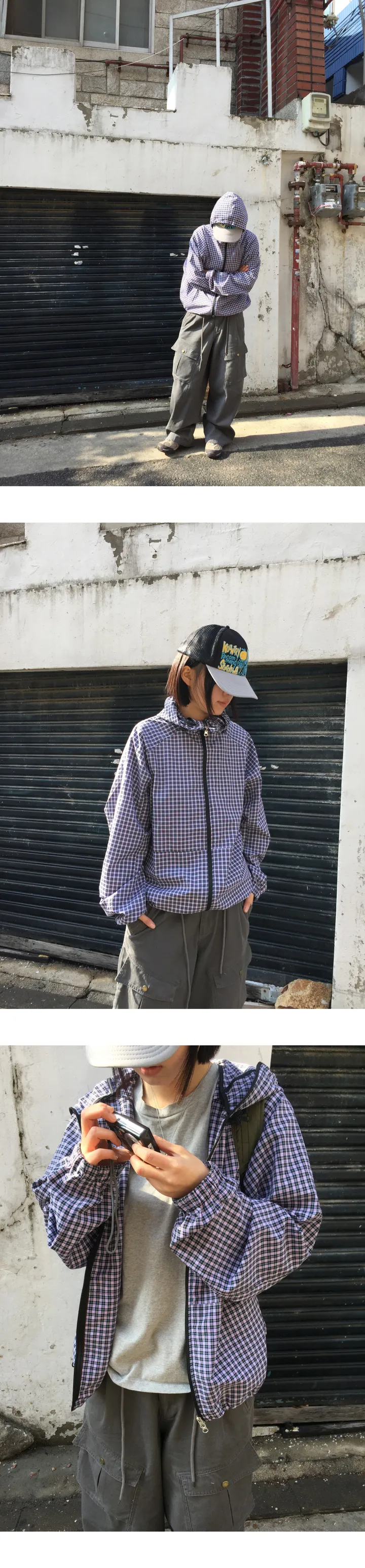 [unisex]에버 체크 바람막이 상세 이미지 11