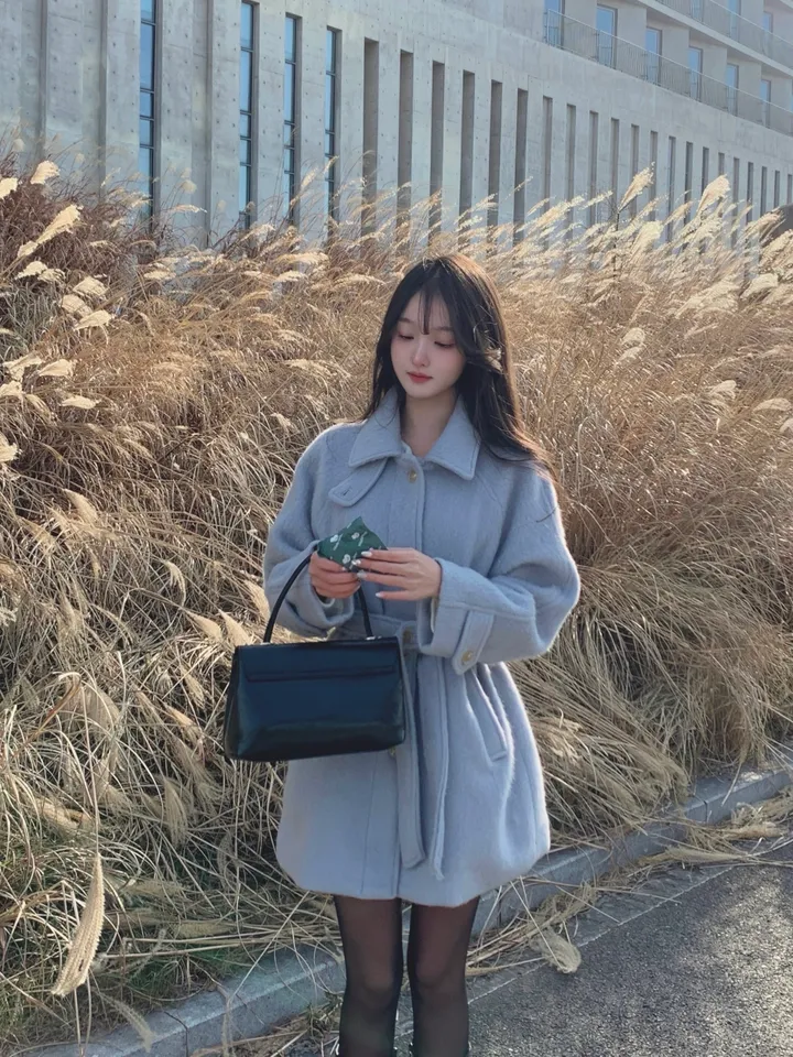 [ 인스타폭주/ wool 60% ] 헤이즐 하이넥 하프 울 누빔 코트 상세 이미지 27
