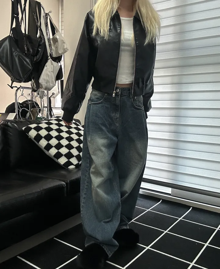 [🎀누적판매 1천장🎀]Allday washing pin-tuck wide denim 올데이 워싱 핀턱 와이드 데님 상세 이미지 21