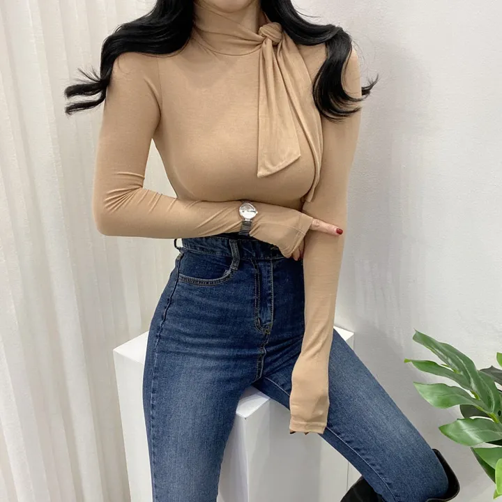 🚀당일발송🚀 [여성미가득] 럽럽 스카프 폴라 티셔츠 상세 이미지 22