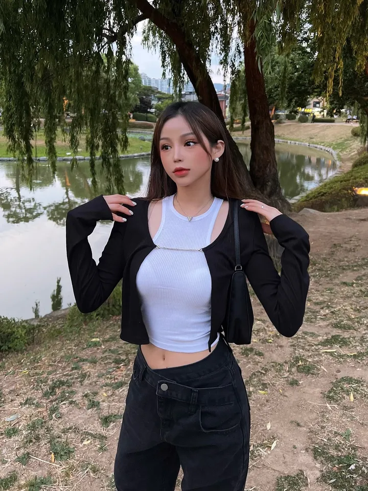 🚀당일발송🚀 chain cardigan / 유니크 체인 크롭 골지 끈 골지 볼레로 가디건 여름볼레로 여름가디건 크롭볼레로 크롭가디건 여름가디건 여름볼레로 상세 이미지 13