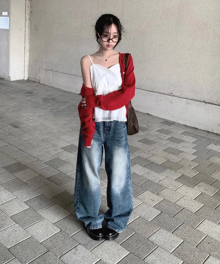 [데일리🫧벚꽃룩] 부코 펜던트 브이넥 니트 가디건 봄 가을 / 벚꽃룩 개강룩 데이트룩 여름가디건 여름니트 클래식블랑 상세 이미지 19