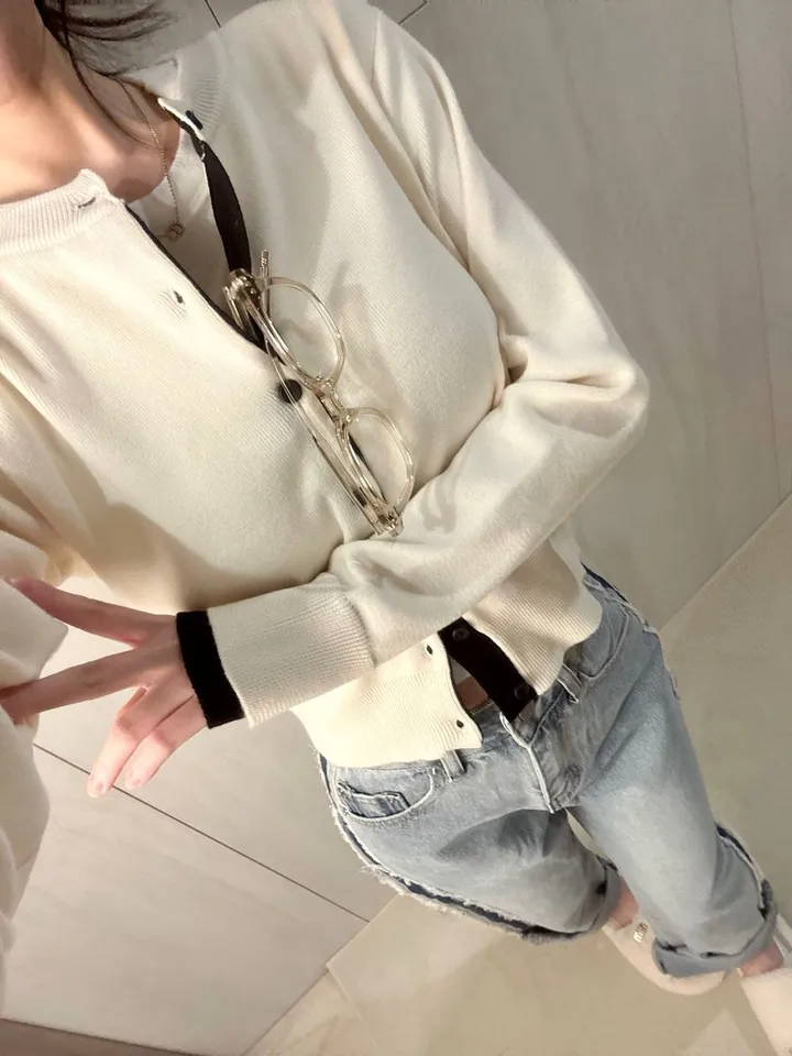3color) 배색 포인트 소매절개 가디건 *배색가디건, 니트가디건 상세 이미지 13