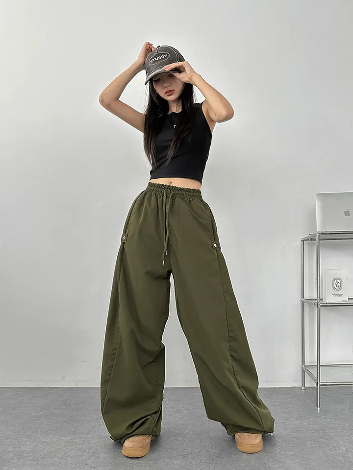 [사이드스냅🖤벌룬핏/나일론 2way스트링조절 비죠버튼 와이드팬츠] 비죠버튼벌룬와이드팬츠 상세 이미지 18