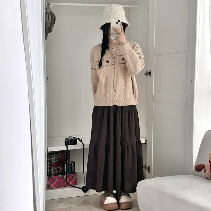 주문폭주🔥 [러블리~🧸/도토리🌰] 빈티지 자수 꽈배기 케이블 가디건 봄 가을 겨울 니트 상세 이미지 23