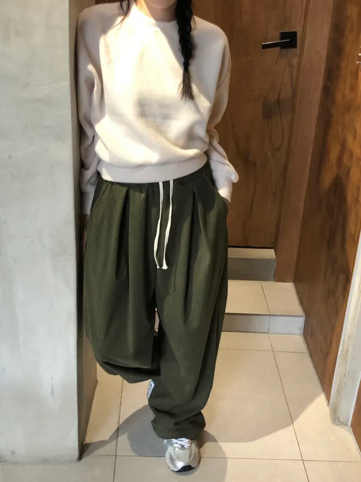 [데일리/*핏보장*] 코듀로이 골덴 핀턱 밴딩 팬츠 - 7colors (맞주름 허리 밴딩 와이드팬츠 롱다리핏 골반보장) 상세 이미지 26