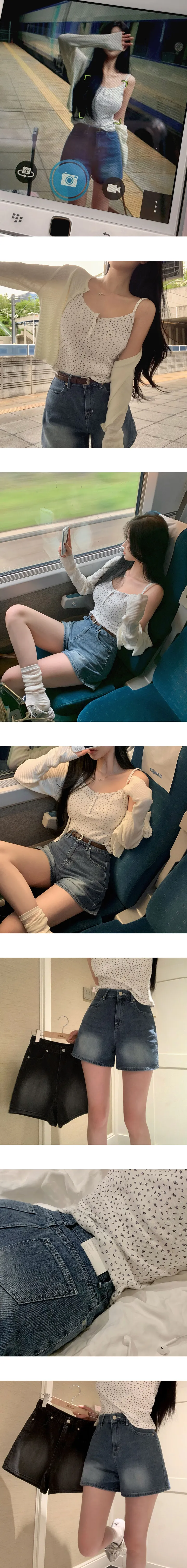 [당일출고][MADE/여름필수템!]뉴우드 데님 미디 A라인 팬츠 상세 이미지 4