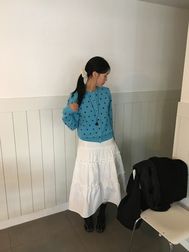 땡땡이 도트 가디건 (2color) 상세 이미지 9