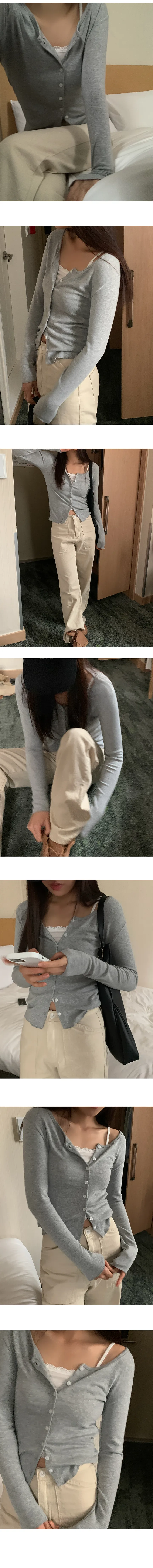 [그레이당일] 버피 스판 쫀쫀 레이어드 가디건 티셔츠 상세 이미지 5
