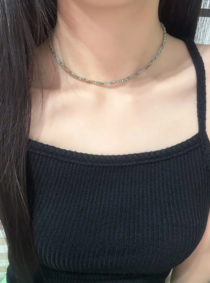 [made/써지컬] 아쿠아 브리즈 크리스탈 목걸이 상세 이미지 5