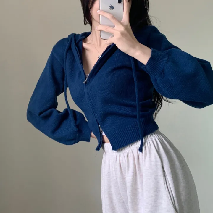 [아방핏🌈/7color] 레인보우 도톰 투웨이 크롭 니트 후드집업 가디건 도톰가디건 가디건 상세 이미지 15