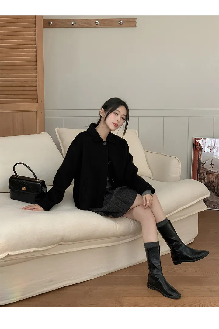 [자체제작/3천장돌파/S-L]프롬드 소프트 울 히든단작 핸드메이드 숏 코트 상세 이미지 90