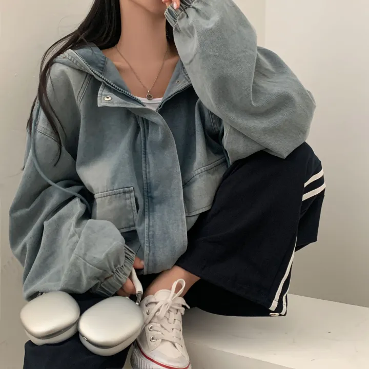 [단독!2가지버전💫/투웨이!] 데님 밴딩후드 투웨이 크롭,루즈핏 야상점퍼/집업 - 2color 상세 이미지 34