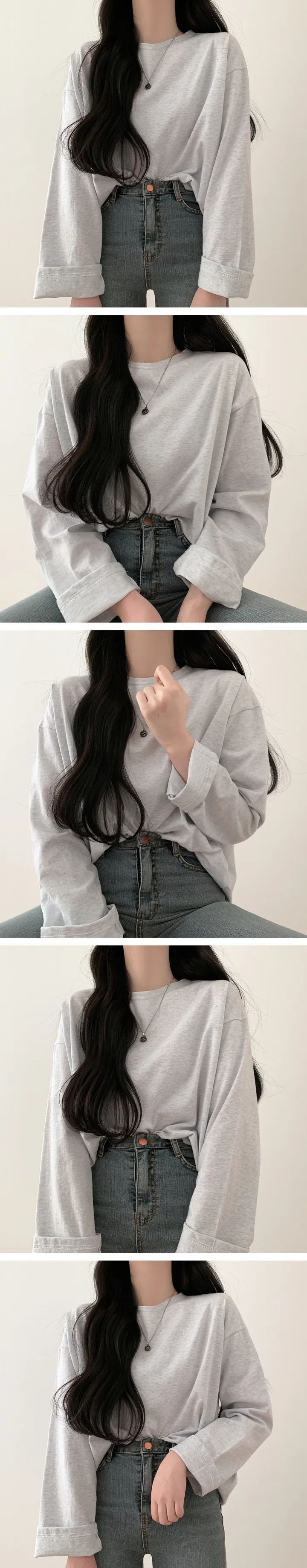 비비드 라운드긴팔티셔츠 [12color] 상세 이미지 5