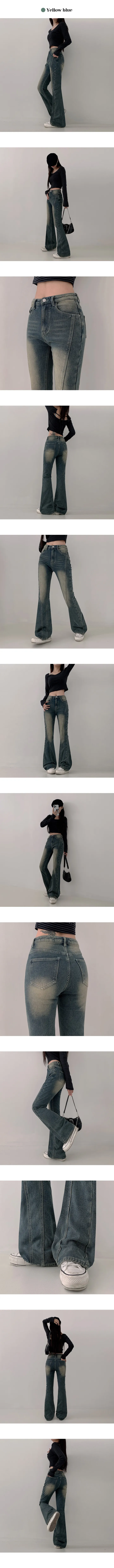 [숏,롱/핏존예/겨울데님] 비컨 하이웨스트 융기모 사선 절개 부츠컷 워싱 데님 팬츠 (5color) 3일신상할인 상세 이미지 8