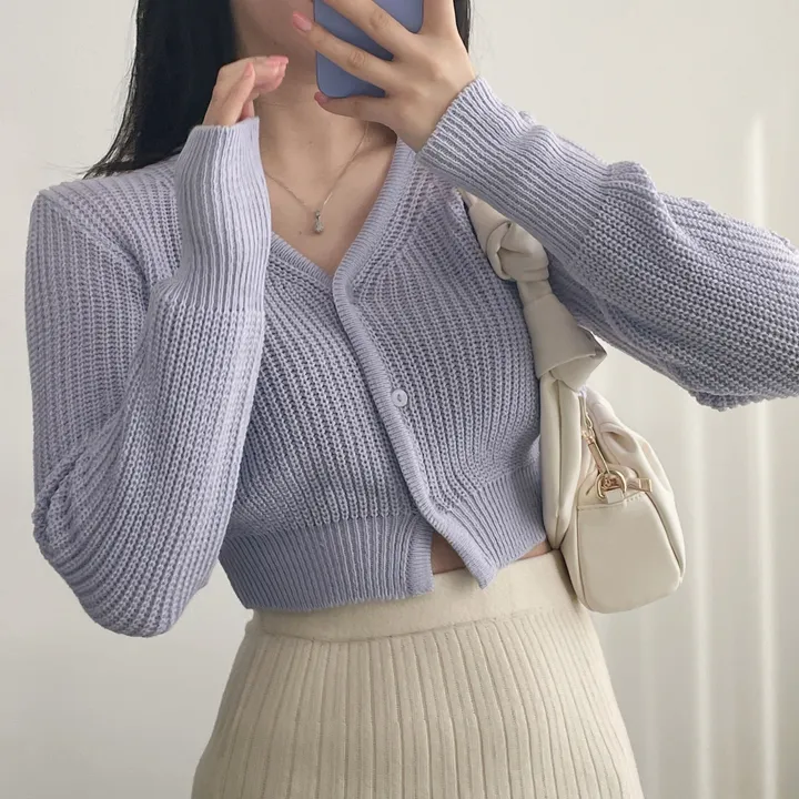 [best가디건✨]루나 하찌 크롭 브이넥 가디건 상세 이미지 14