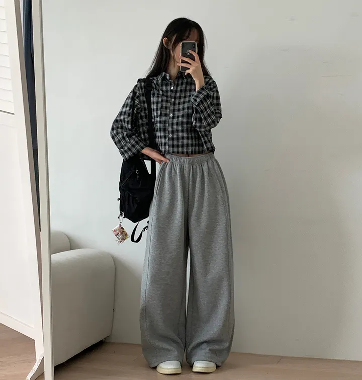 MD소장[핏강추🖤/3기장/밑단스트링] 글루타 절개 뒷 포켓 와이드핏 트레이닝 팬츠 3colors 상세 이미지 4
