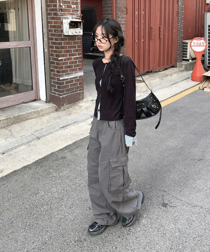 [봄가디건🌷] 띠네 슬럽 배색 체크 커프스 라운드 시스루 니트 가디건 봄 여름 가을 / 봄가디건 여름가디건 레이어드 봄아우터 체크셔츠 뮤잉 상세 이미지 11