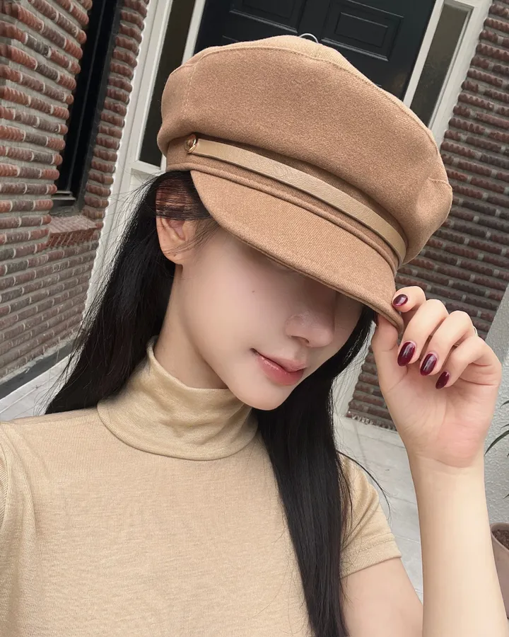 [국내제작]스웨이드 레더벨트 마도로스 캡모자 3color 상세 이미지 9