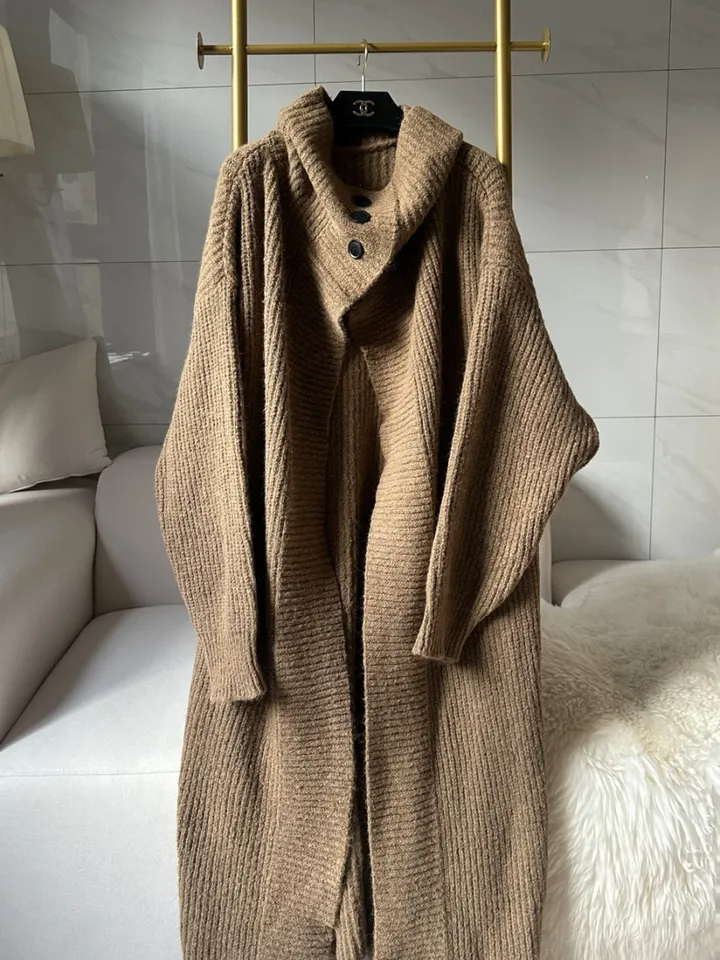 [아이당일] *도톰따숩 터틀넥 울 숄 빅카라 꽈배기 뜨개 니트 맥시롱가디건 울롱코트 울가디건(5color) 상세 이미지 47