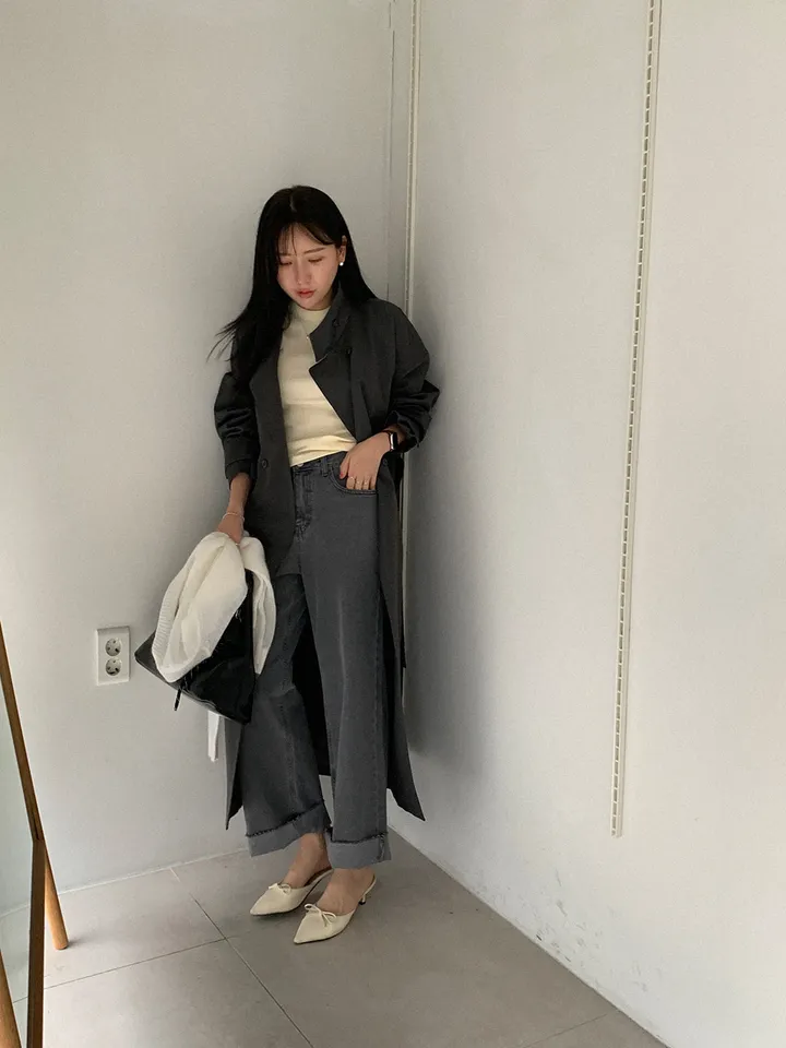 쇼룸 루프백 더블 트렌치 코트 상세 이미지 13