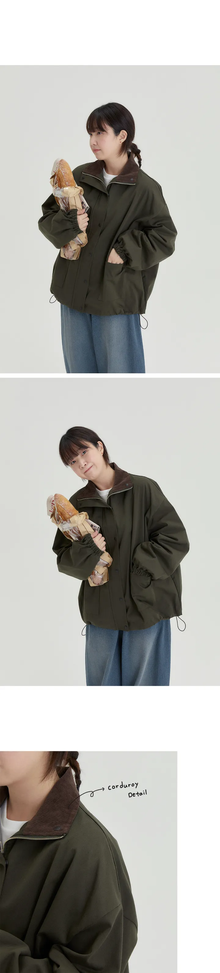 BAONHAUS] 테이니 카라 배색 오버 야상 자켓 상세 이미지 5