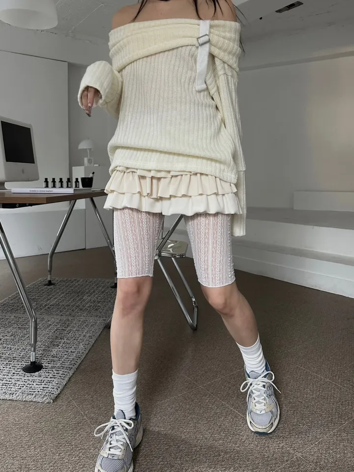 [5부st] pippi lace slim layered shorts leggings / 삐삐 레이스 슬림 레이어드 쇼츠 레깅스 상세 이미지 20