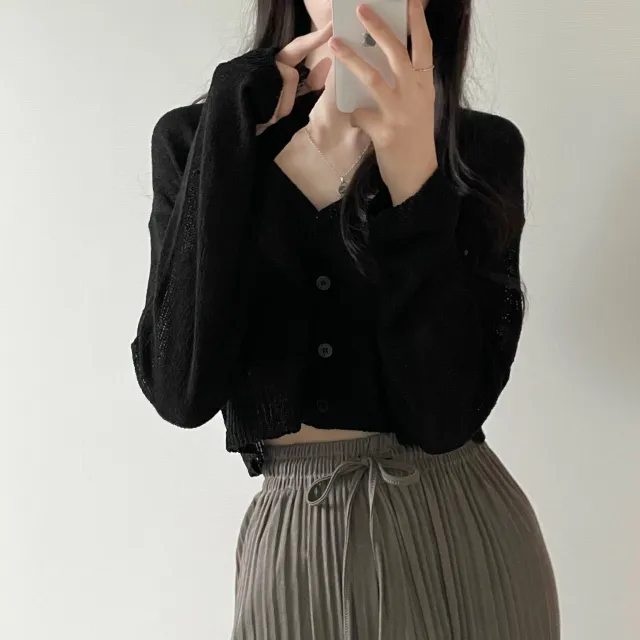 (5color)피넛 썸머 크롭 브이넥 가디건 상세 이미지 17