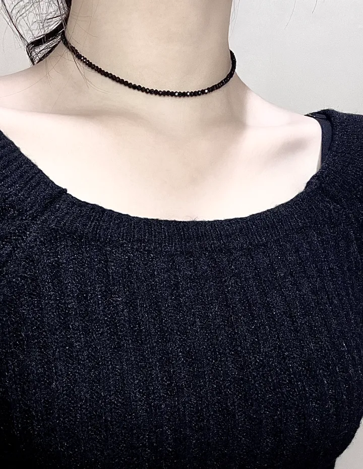 [MADE]빈티지 펜던트 포인트 론델 원석 데일리 초커 목걸이 4color 우정선물 상세 이미지 7