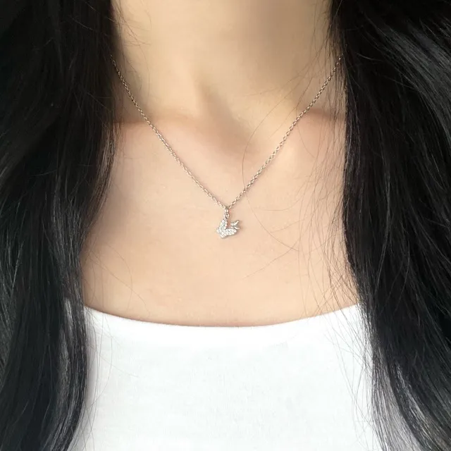 [실물파🦋/써지컬마감] 큐빅 나비 목걸이 Surgical Steel butterfly necklace 상세 이미지 2