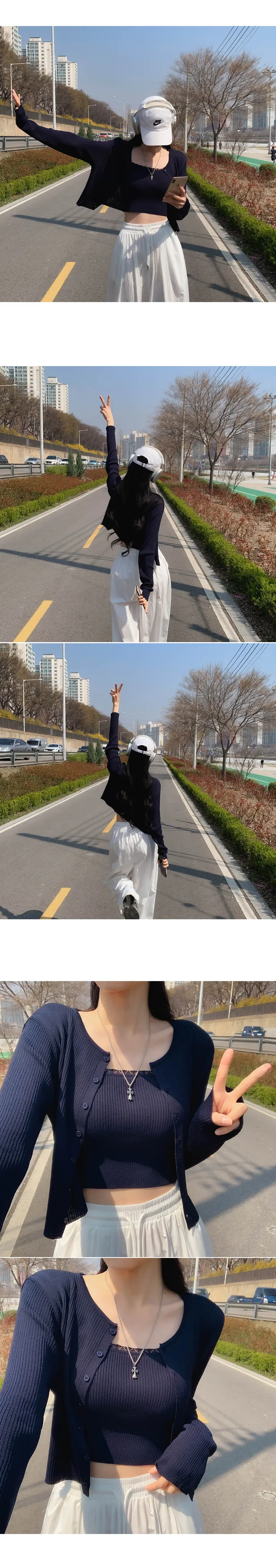 [단품구매가능] 쿨 브랑 레이스 끈나시/가디건 - 6color 상세 이미지 6