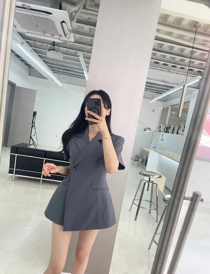 [무조건‼️/여름하객룩/체형보정] 반팔 랩 라인 자켓 3color 상세 이미지 20