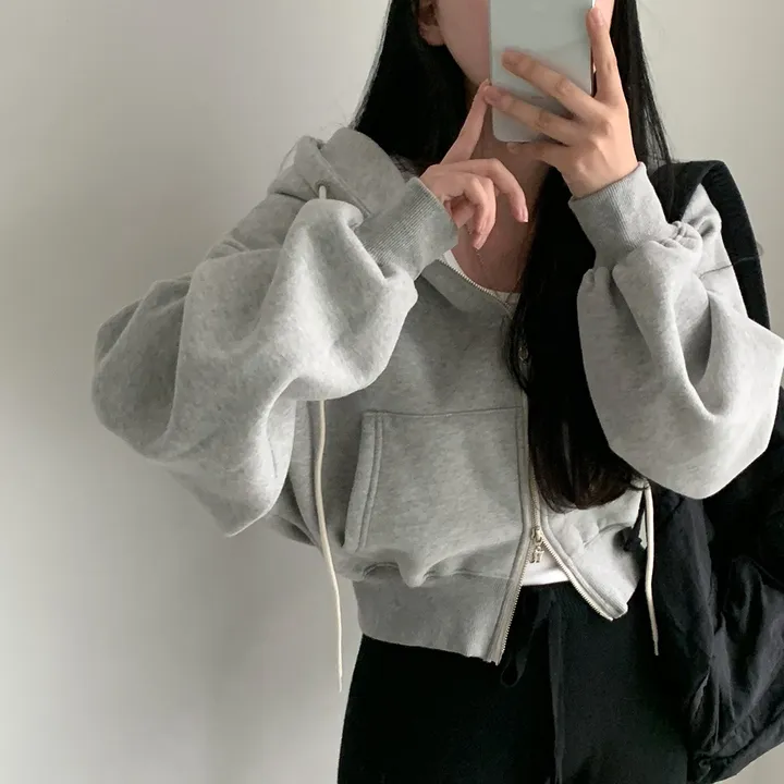 [완전인기✨/백염컬러 당일출고!] 자체제작 크치Made 꿈에 나온 핏, 투웨이 양기모 크롭 후드집업 ver 아우터 자켓 - zipup 상세 이미지 115