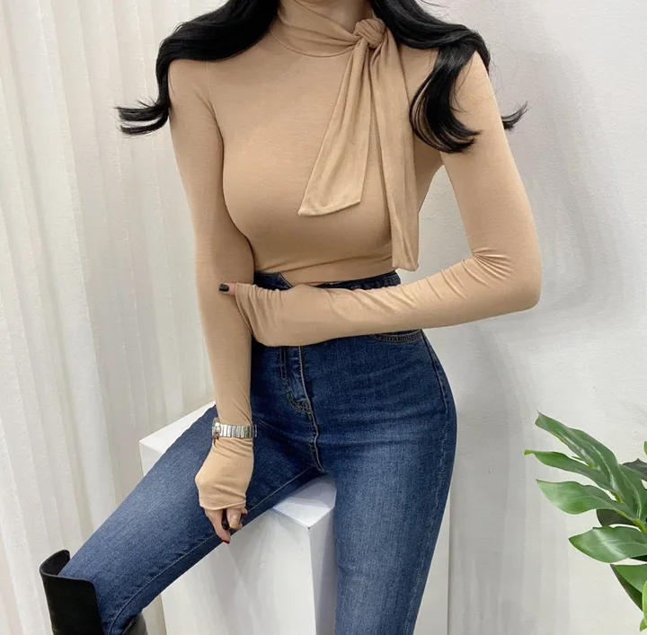 🚀당일발송🚀 [여성미가득] 럽럽 스카프 폴라 티셔츠 상세 이미지 24