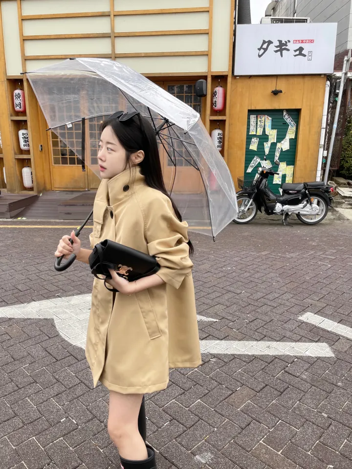[하이퀄리티 얼굴소멸] 바로배송 뒷태존예핏 와이드 하프 하이넥 트렌치 코트 상세 이미지 14