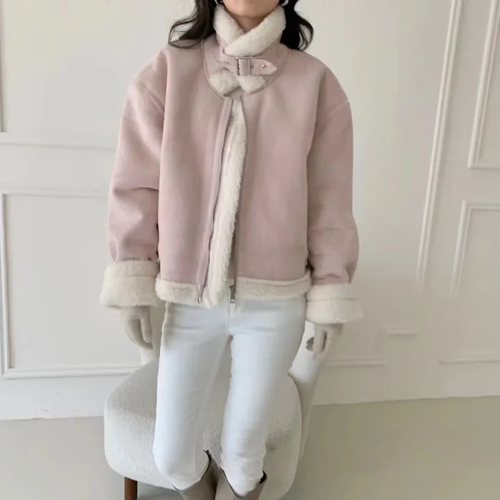 히놀라 ❤️스웨이드 하이넥 숏 무스탕 3color 상세 이미지 22
