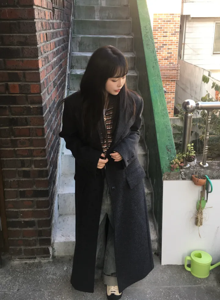 (*주문폭주*) (2 color) 무드 울 헤링본 롱코트 상세 이미지 42