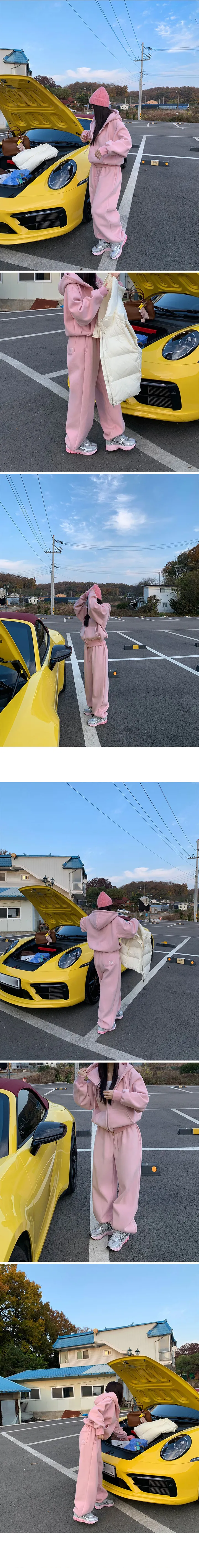 [초봄까지!][양기모*퀄보장] made 베어 루즈핏 양기모 트레이닝 세트 후드집업 와이드팬츠 기모트레이닝 봄겨울추리닝 양기모추리닝 상세 이미지 14