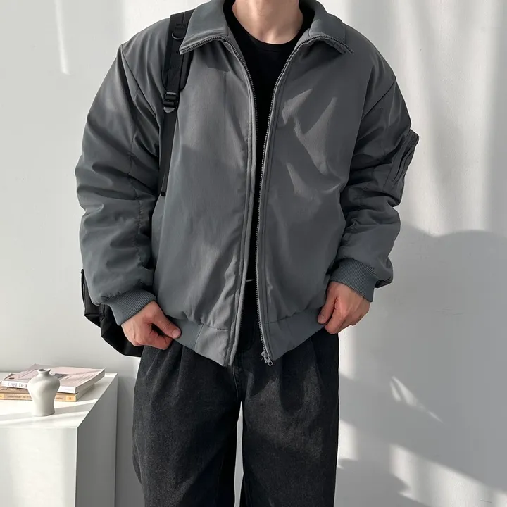 핏보장 남녀공용 숏패딩 집업 오버핏 아우터 잠바 패딩 점퍼 오버핏스탠드넥항공점퍼 상세 이미지 14